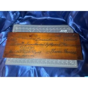 Vintage 1978 Wooden Check Final Child Support Payment $2,750 Folk Art